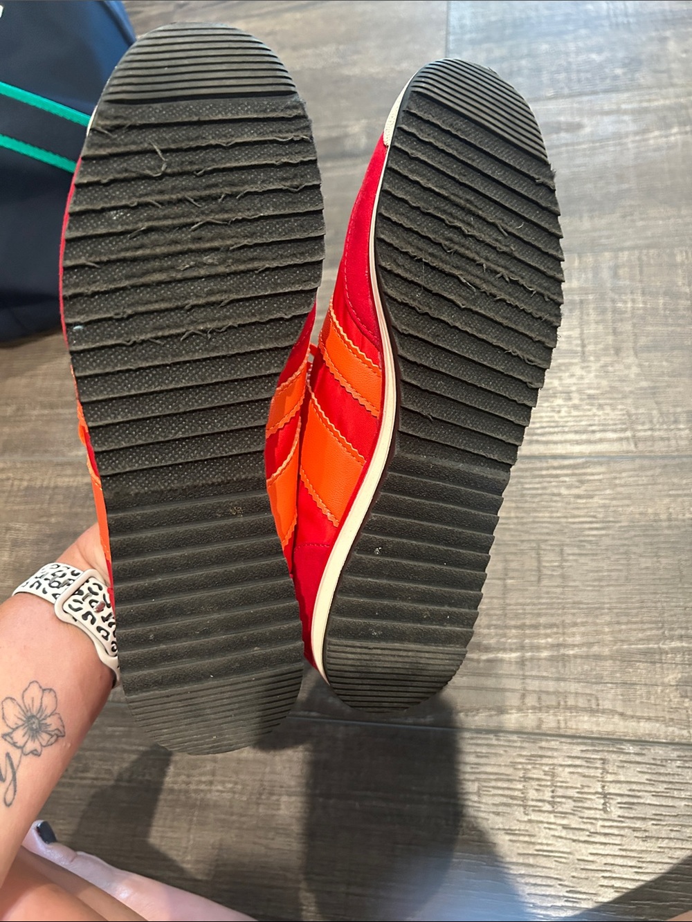 Madden Girl Red and Orange Retro Low-Top Sneakers - Picture 3 of 5